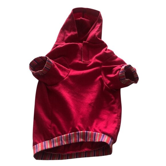 Dog Apparel (2) Piece Bundle Size Medium Donut Pjs and Red Hoodie Pink Heart - Picture 6 of 11